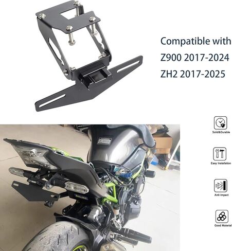 طقم مزيل الذيل لـ Z900 2017-2024 ZH2 2017-2025 طقم مزيل الحاجز مجهز بحامل لوحة ترخيص قابل للطي، ضوء لوحة ترخيص التوصيل والتشغيل in Kuwait