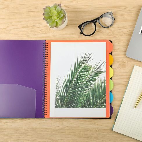 KTRIO 24 Pocket Poly Project Organizer, Spiral Binder Organizer Multi Pocket Folder with Dividers, Back Cover Utility Pouch, Letter Size School Supplies in Saudi Arabia