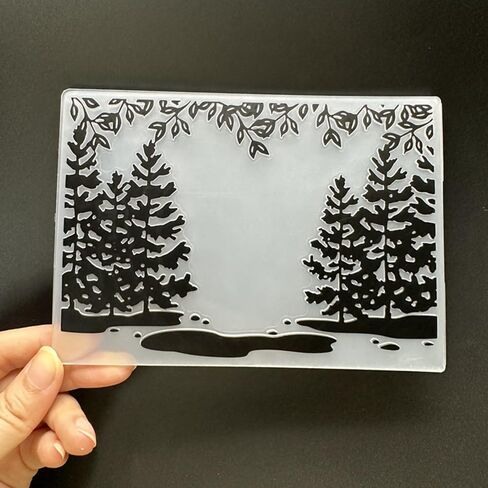 3D Plastic Embossing Folder Template Christmas Pine Tree Texture A6 Size for Card Making DIY Scrapbooking Paper Crafting Handmade Crafts Scrapbooking Arts Supplies Scrapbook Decor in Saudi Arabia