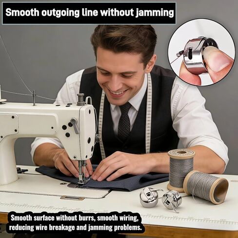 Sewing Machine Bobbin Case 4-Pack - Stainless Steel Bobbin for Front-Loading 15 Class Machines, Compatible with Most Home & Vintage Sewing Machines, Non-Snag Design, Durable Replacement Spool Case in Saudi Arabia