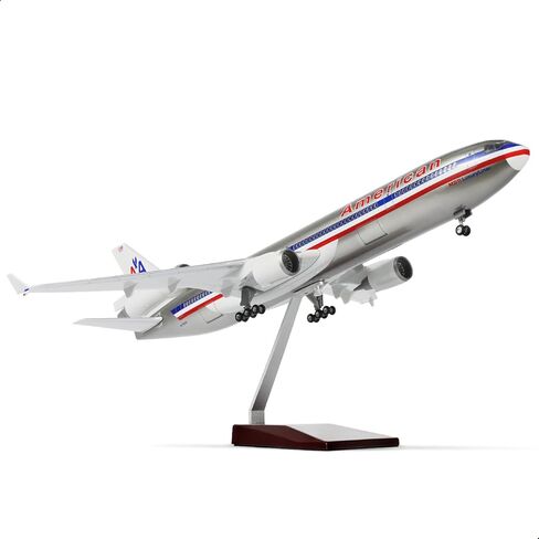 1/130 Large Scale Compatible for American MD-11 Airplane Model with Stand (18.5-inch L) for md11 Resin Airplane Model for Adult Aviation Souvenir Gift, Home or Office Desktop Decor in Saudi Arabia