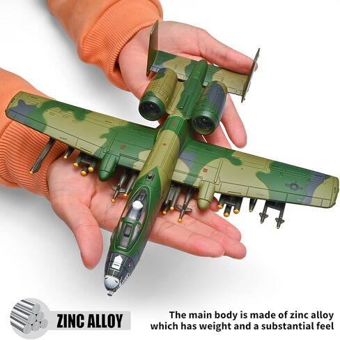 RZAPE 1:72 A-10 Warthog Attack Aircraft Alloy Model with Light & Sound,Gift Box Packing, Collectible Military Plane (Green) in Saudi Arabia