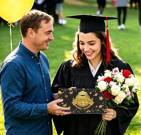 2026 مظروف نقود التخرج من الذهب الأسود للنقود، حامل نقود DIY مع 6 فتحات للنقود، حامل بطاقة مفاجأة لمستلزمات حفلات المدرسة الثانوية المتوسطة، بطاقة هدايا التخرج للرجال والنساء in Kuwait