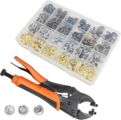NAVASURE Snap Button Kit - 100 Sets Heavy Duty Metal Snaps for Fabric, Canvas, Leather | 15mm Press Studs for Clothing, Boat Covers (Snaps for Fabric, Snap Fasteners) in Saudi Arabia