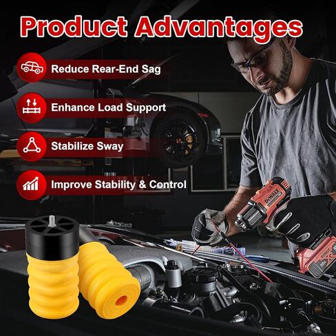 2PCS Rear Air Suspension Helper Spring Compatible with Dodge RAM ProMaster 1500 2500 3500 2014-2020 Air Helper Spring Kit Left & Right, 2Pcs Yellow Replace# SSR-313-54 SSR31354 313-54 31354 in Kuwait
