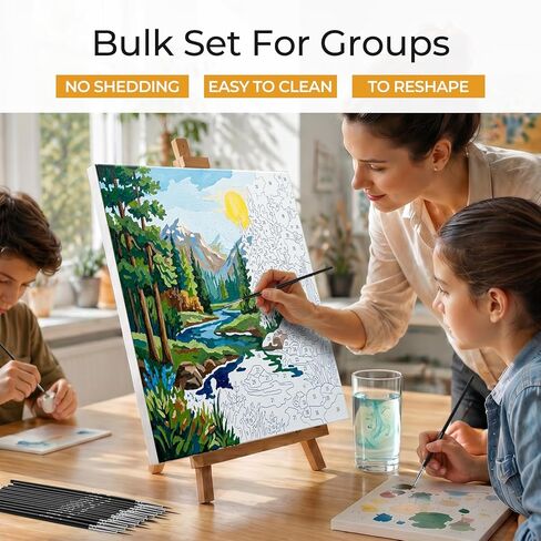 Smallbudi 72 قطعة من فرش الطلاء ذات التفاصيل الصغيرة - مجموعة فرش طلاء بأطراف دقيقة مع 3 مقاسات #0#00#000 فرشاة تحديد دائرية رفيعة للطلاء الأكريليك بألوان مائية وزيتية نموذج مصغر للرسم بالأرقام in Kuwait