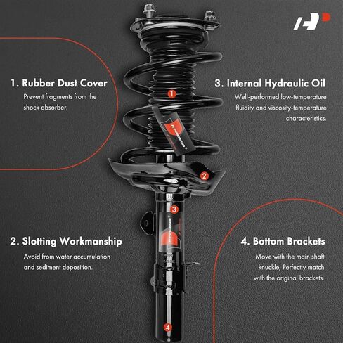 A-Premium Front Struts Compatible with Acura TLX [FWD] 2015-2018, Auto Dual Clutch Trans - 2x Replacement Suspension Complete Strut Assembly Shock with Coil Spring in Saudi Arabia