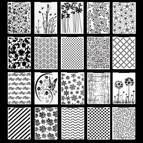 20pcs Embossing Folders,Plastic Paper Card Decorating Mold Embossing Folder for Card Making, 5.8 x 4.1 Inch Embossing Machine Template Paper Card Folder in Saudi Arabia