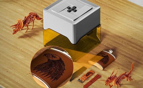 Twotrees TS1 Mini 3W Laser Engraver، تصميم مغلق بالكامل وآمن 80x80 مم، 1 كجم تحكم في تطبيق بلوتوث محمول للغاية للهدايا الصغيرة التي يمكنك صنعها بنفسك في الفصل الدراسي العائلي in Kuwait