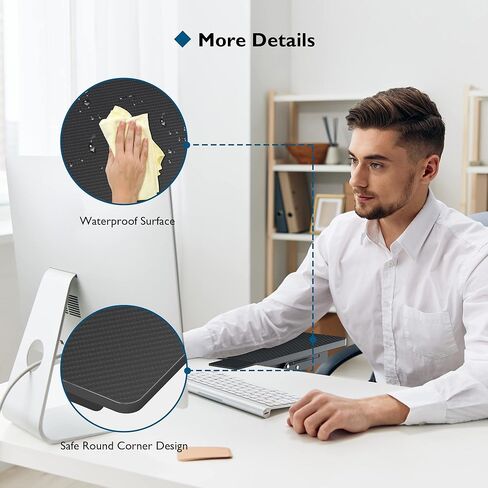 BONTEC Ergonomic Desk Extender Tray, 9.5"x9.1" Table Mount Arm Wrist Rest Shelf, 90°Foldable Elbow Support, Clamp on Computer Arm Rest for Desk, Office & Home Use,Durable Easy to Install,Black pattern in Saudi Arabia