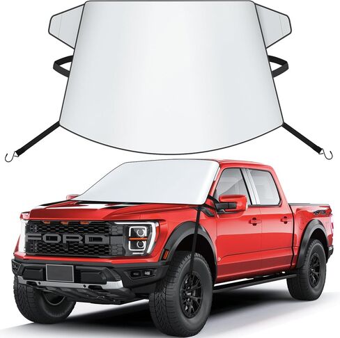 Zettum SUV Windshield Sun Cover - 600D Windshield Sun Shade Window Cover Heavy Duty & UV Resistant, Outside Summer Sunshade Protector for Most SUV and Minivan (70 x 50 Inch) in Saudi Arabia