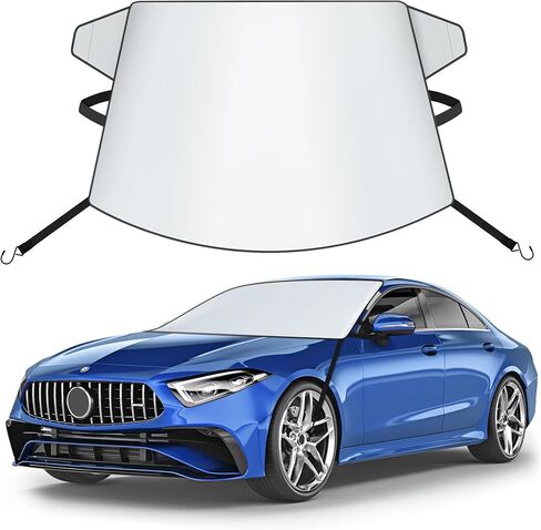 Zettum SUV Windshield Sun Cover - 600D Windshield Sun Shade Window Cover Heavy Duty & UV Resistant, Outside Summer Sunshade Protector for Most SUV and Minivan (70 x 50 Inch) in Saudi Arabia