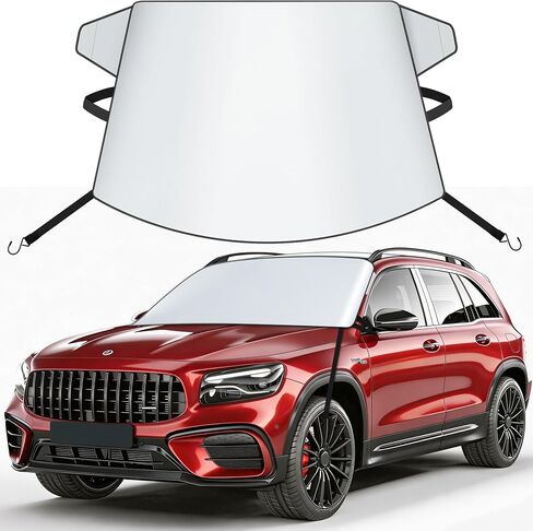 Zettum SUV Windshield Sun Cover - 600D Windshield Sun Shade Window Cover Heavy Duty & UV Resistant, Outside Summer Sunshade Protector for Most SUV and Minivan (70 x 50 Inch) in Saudi Arabia