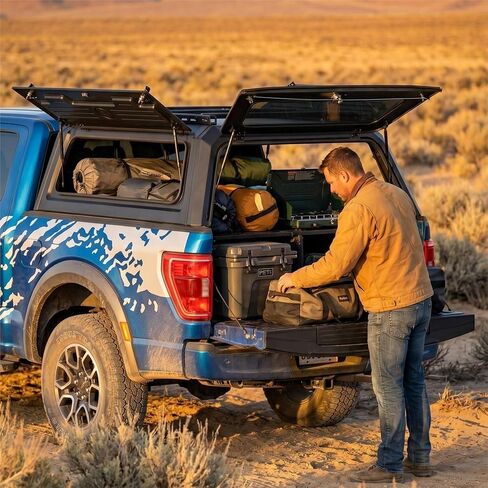 مظلة شاحنة ذات سطح صلب متوافقة مع Maxus T60 T70 LDV T60 Mega Tub 2016-2025 غطاء تخييم من الألومنيوم الصلب مع سلم جانبي مقاوم للماء 4x4 سرير طويل in Kuwait