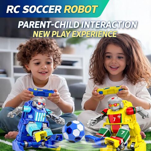 ANTSIR Remote Control Soccer Robot Toy, 2.4G Rechargeable RC Football Player with Lob Shot and Long Shot, 2-Player Battle Interaction Games, Sports Birthday Gift for Boys Girls Age 8-16 in Saudi Arabia