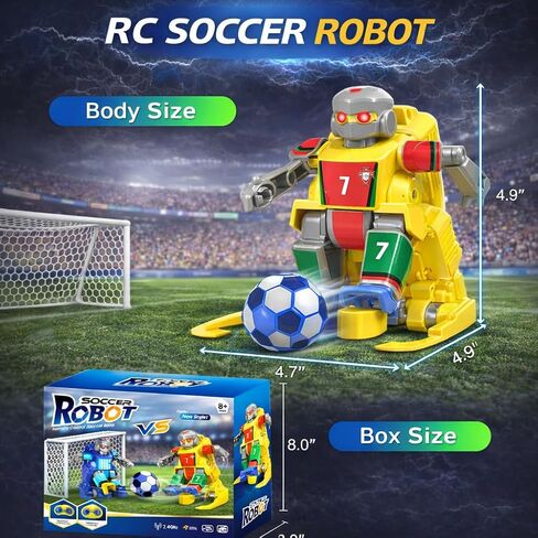 ANTSIR Remote Control Soccer Robot Toy, 2.4G Rechargeable RC Football Player with Lob Shot and Long Shot, 2-Player Battle Interaction Games, Sports Birthday Gift for Boys Girls Age 8-16 in Saudi Arabia