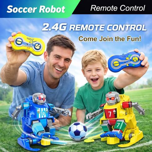 ANTSIR Remote Control Soccer Robot Toy, 2.4G Rechargeable RC Football Player with Lob Shot and Long Shot, 2-Player Battle Interaction Games, Sports Birthday Gift for Boys Girls Age 8-16 in Saudi Arabia