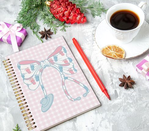 Labor and Delivery Nurse Gifts Spiral Notebook 5.5x8.3, NICU Pediatric Neonatal Nurse Obgyn Gifts, Nursing Medical Office Supplies for Work, Coquette Stethoscope Bow Medical Journaling Notebooks in Saudi Arabia