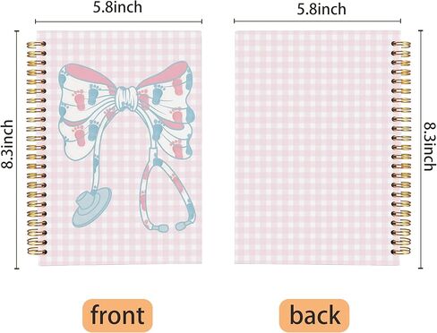 Labor and Delivery Nurse Gifts Spiral Notebook 5.5x8.3, NICU Pediatric Neonatal Nurse Obgyn Gifts, Nursing Medical Office Supplies for Work, Coquette Stethoscope Bow Medical Journaling Notebooks in Saudi Arabia