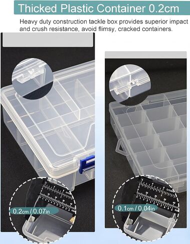 منظم الخرزات من Avlcoaky Snackle Box Container - صندوق منظم من بلاستيك البولي بروبيلين السميك بطبقة مزدوجة مع فواصل، منظم أعمال فنية شديدة التحمل لرحلات الطريق والخرز والمجوهرات in Kuwait
