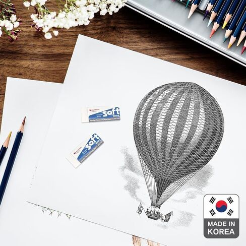 Hwarang Original Korean Art Eraser Set – Soft, Clean Erasing, Professional & School Supplies, Quality Proven, Dust-Free, Smudge-Proof, Eco Friendly - 12 Erasers in a Set in Saudi Arabia