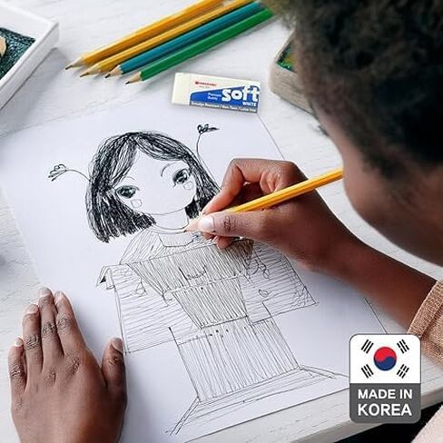 Hwarang Original Korean Art Eraser Set – Soft, Clean Erasing, Professional & School Supplies, Quality Proven, Dust-Free, Smudge-Proof, Eco Friendly - 12 Erasers in a Set in Saudi Arabia