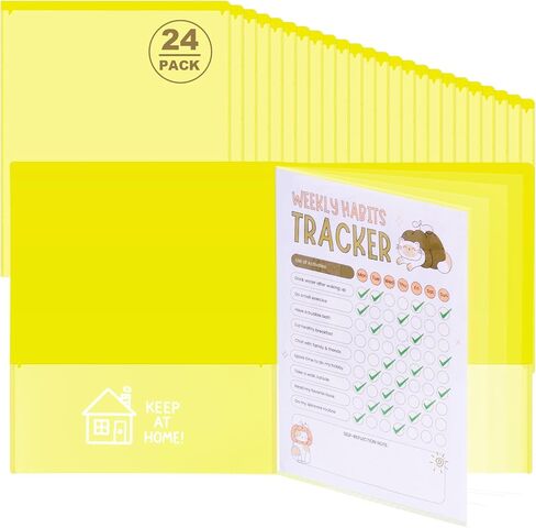 24 Pcs Back to School Take Home Folders for Elementary Students 2 Pocket Folders with Clear Front Pocket 4 Inner Pockets Parent Teacher Communication Folder Plastic Homework Folder 11.81 x 9.45 Inch in Saudi Arabia