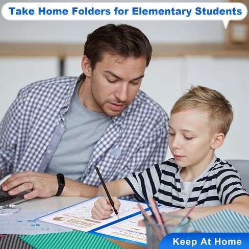 24 Pcs Back to School Take Home Folders for Elementary Students 2 Pocket Folders with Clear Front Pocket 4 Inner Pockets Parent Teacher Communication Folder Plastic Homework Folder 11.81 x 9.45 Inch in Saudi Arabia