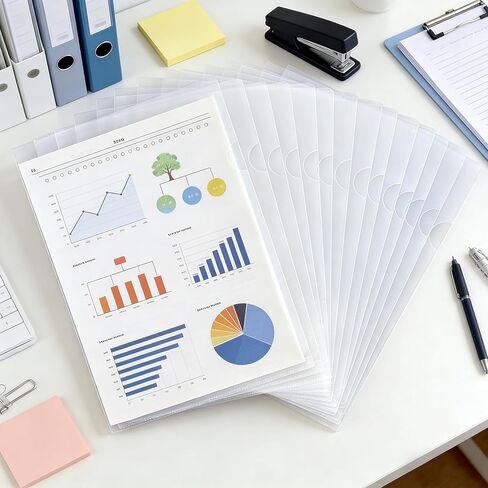 200 Pack Plastic Clear Transparent Document File Folder Sleeves Holder Fit for L-Type 8.5 x 11 Inch US Letter Size Paper for Law Office, Classroom, Home in Saudi Arabia