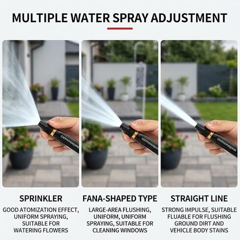 Metal High-Pressure Water Gun with Booster Nozzle – Adjustable Spray Patterns for Car Washing, Garden Watering & Outdoor Cleaning – Includes 2 Hose Clamps in Saudi Arabia