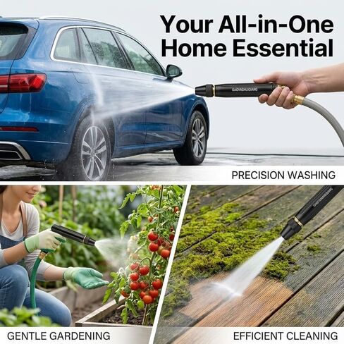 Metal High-Pressure Water Gun with Booster Nozzle – Adjustable Spray Patterns for Car Washing, Garden Watering & Outdoor Cleaning – Includes 2 Hose Clamps in Saudi Arabia