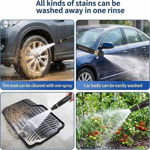 Metal High-Pressure Water Gun with Booster Nozzle – Adjustable Spray Patterns for Car Washing, Garden Watering & Outdoor Cleaning – Includes 2 Hose Clamps in Saudi Arabia