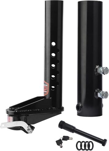 8" Offset Gooseneck Hitch Extender, Heavy Duty Gooseneck Coupler for 2-5/16" Gooseneck Ball, 4" Round Tube, Provides Extra Clearance & Improved Turning Safety for Short Bed Trucks in Saudi Arabia