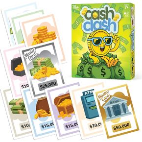 لعبة Point Games Cash Clash Card - لعبة بناء الثروة العائلية سريعة الوتيرة، مجموعة تنافسية وإستراتيجية | لعبة ممتعة للحفلات للأطفال والمراهقين والكبار | للأعمار من 7 سنوات فما فوق in Kuwait