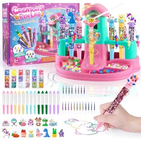 Subao 78+ DIY Glitter Gel Pens Making Kit,Pen Creator Studio,Make Your Own 15 Sparkly Colorful Pens,Creative Arts and Crafts for Kids,Birthday Xmas Gifts for Girls 5 6 7 8 9 10 11 12 Years Old in Saudi Arabia