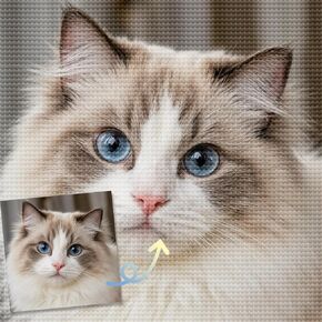 Ssedltbc فن ماسي مخصص من الصورة، طقم طلاء ماسي مخصص للبالغين، هدية صورة عائلية للقطط والكلاب الأليفة وخيارات متعددة الحجم in Kuwait