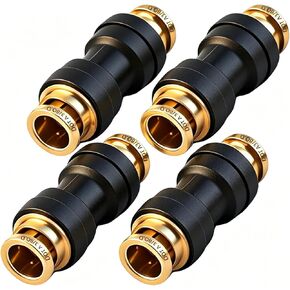 3/8 "DOT Air Brake Line Union Coupler 4 Pack، 3/8" Tube OD PTC/PTCR ودفع نحاسي لتوصيل التركيبات المستقيمة لأنظمة هواء مقطورة الشاحنة in Kuwait
