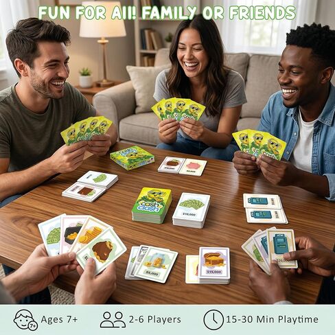 لعبة Point Games Cash Clash Card - لعبة بناء الثروة العائلية سريعة الوتيرة، مجموعة تنافسية وإستراتيجية | لعبة ممتعة للحفلات للأطفال والمراهقين والكبار | للأعمار من 7 سنوات فما فوق in Kuwait
