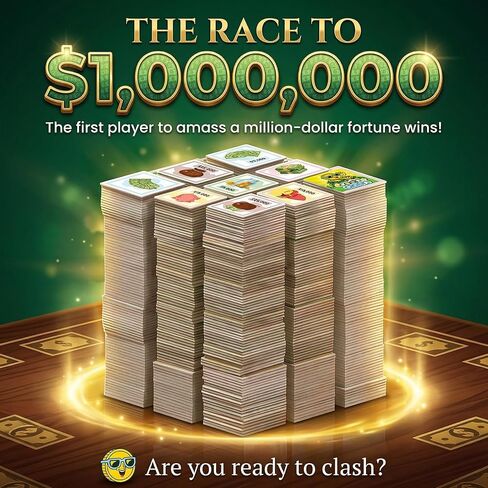 لعبة Point Games Cash Clash Card - لعبة بناء الثروة العائلية سريعة الوتيرة، مجموعة تنافسية وإستراتيجية | لعبة ممتعة للحفلات للأطفال والمراهقين والكبار | للأعمار من 7 سنوات فما فوق in Kuwait