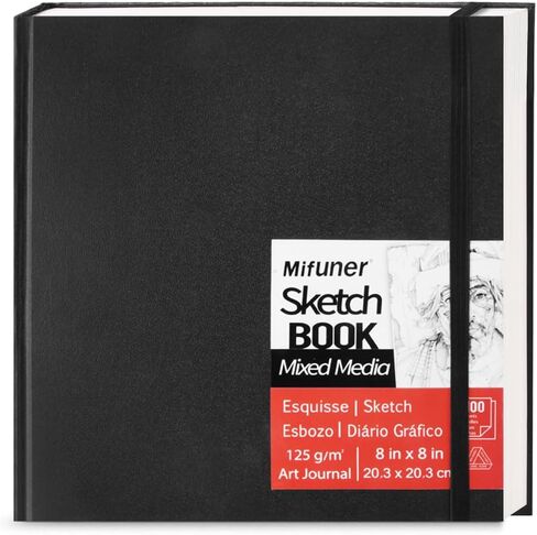 5x7in Black Paper Mixed Media Sketchbook, 110gsm Spiral Bound Art Journal Sketchbook, 70Sheets Acid-Free Travel Pocket Sketch Pad for Drawing, Illustration, Ideal for Most Dry Media in Saudi Arabia