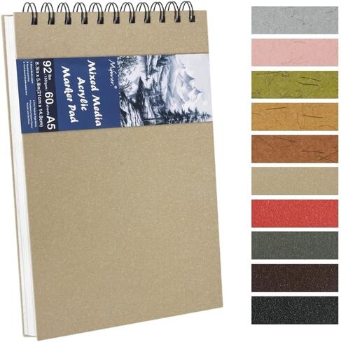 5x7in Black Paper Mixed Media Sketchbook, 110gsm Spiral Bound Art Journal Sketchbook, 70Sheets Acid-Free Travel Pocket Sketch Pad for Drawing, Illustration, Ideal for Most Dry Media in Saudi Arabia