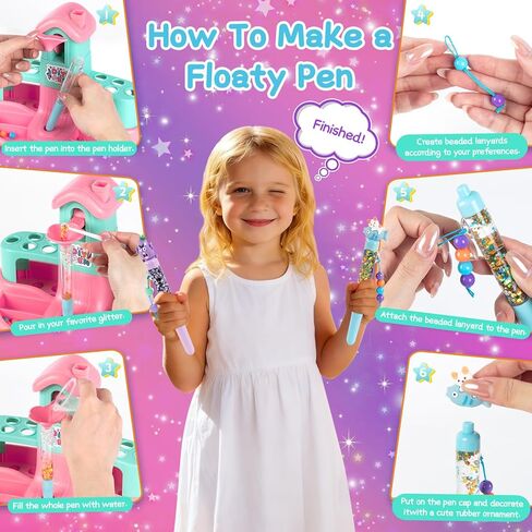 Subao 78+ DIY Glitter Gel Pens Making Kit,Pen Creator Studio,Make Your Own 15 Sparkly Colorful Pens,Creative Arts and Crafts for Kids,Birthday Xmas Gifts for Girls 5 6 7 8 9 10 11 12 Years Old in Saudi Arabia
