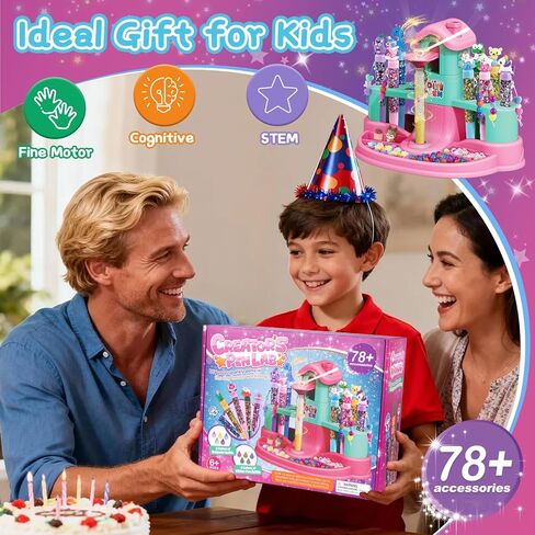 Subao 78+ DIY Glitter Gel Pens Making Kit,Pen Creator Studio,Make Your Own 15 Sparkly Colorful Pens,Creative Arts and Crafts for Kids,Birthday Xmas Gifts for Girls 5 6 7 8 9 10 11 12 Years Old in Saudi Arabia