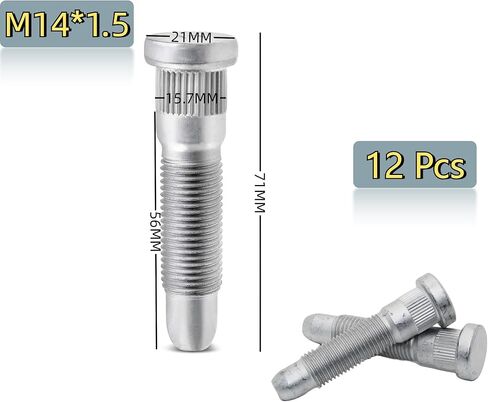 11588810 M14x1.5 Wheel Studs Wheel Lug Stud Compatible with Chevrolet Silverado 3500 HD 2007-2010 Tahoe Express GMC Sierra Yukon Cadillac Hummer(12PCS) in Saudi Arabia
