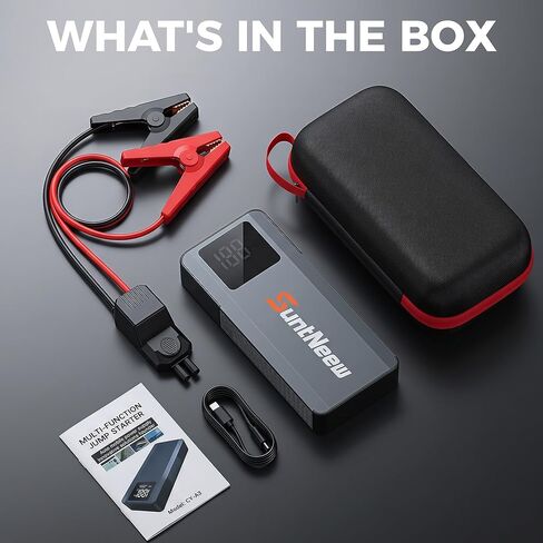 Jump Starter Power Bank 16000mAh, 12V Heavy-Duty Battery Booster for 8.0L Gas/6.5L Diesel Vehicles (Cars, Trucks, SUVs, ATVs), with PD 60W Fast Charging & LED Emergency Light in Saudi Arabia
