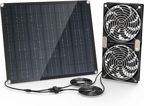 Solar Fan, 30W Solar Fan for greenhouses, Small Chicken coops, and pet Houses. IPX7 Waterproof Solar Panel Fan kit in Saudi Arabia