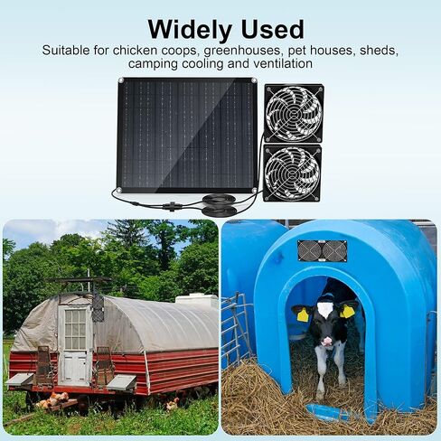 Solar Fan, 30W Solar Fan for greenhouses, Small Chicken coops, and pet Houses. IPX7 Waterproof Solar Panel Fan kit in Saudi Arabia