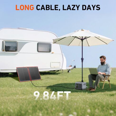 DOKIO 100W Portable Foldable Solar Panel Kit (19x26in, 5.3lb), with Separate Controller and Dual USB, Monocrystalline Charger for 12V Batteries & Power Stations, RV Camping Trailer Emergency Backup in Saudi Arabia