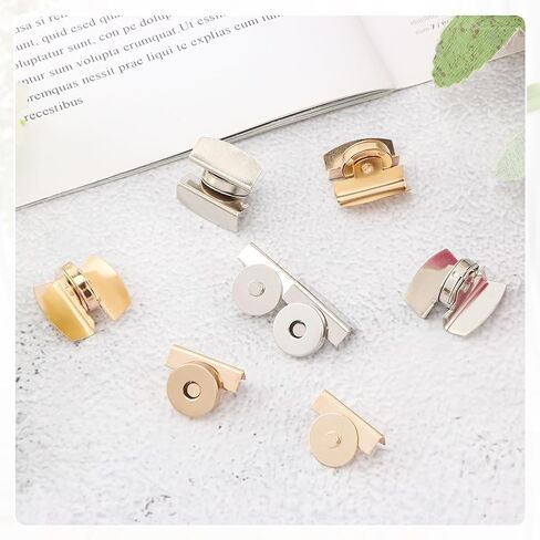 24 Sets Magnetic Snaps Buttons, No-Sew Metal Magnetic Buttons Clasps Purse Closure, Suitable for Bags, Clothing, Crafts, DIY Accessories(Edition:A) in Kuwait