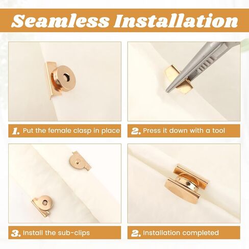 24 Sets Magnetic Snaps Buttons, No-Sew Metal Magnetic Buttons Clasps Purse Closure, Suitable for Bags, Clothing, Crafts, DIY Accessories(Edition:A) in Kuwait